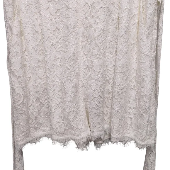 Diane Von Furstenberg White Lace Wrap 3 Inch Inseam Romper Women's Size 10 - Picture 6 of 10
